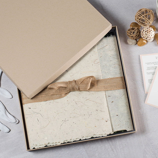 Earth Album Box with Handmade Paper Wrap